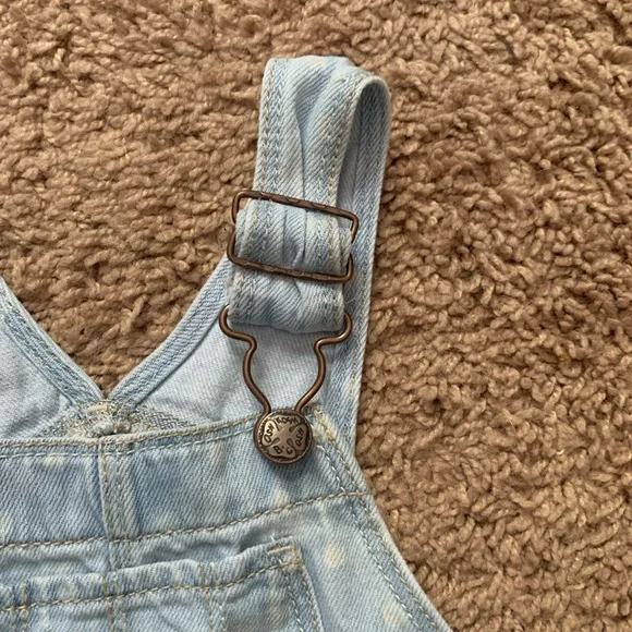 OshKosh B’gosh Infant Baby Polka Dotted Denim Overalls - Picture 6 of 13